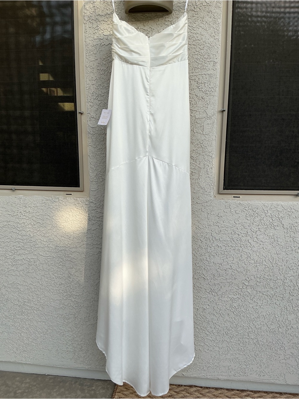 NWT Lulu’s Heidy White Satin Beaded Strapless Maxi Wedding Dress Medium Romantic - Picture 5 of 12